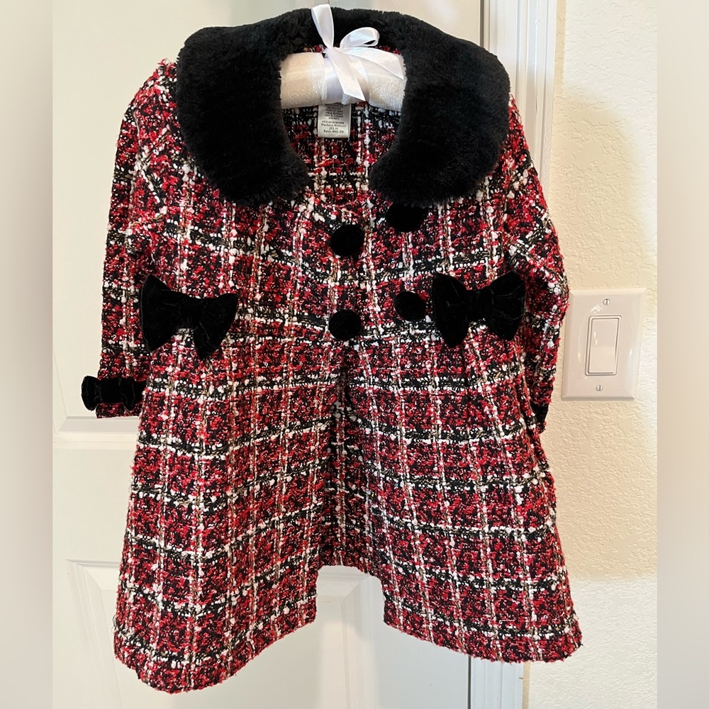Stylish Kids Plaid Coat with Black Accents
